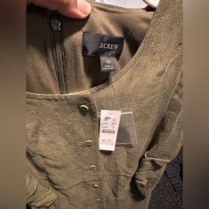 Jcrew Linen Army Green Dress